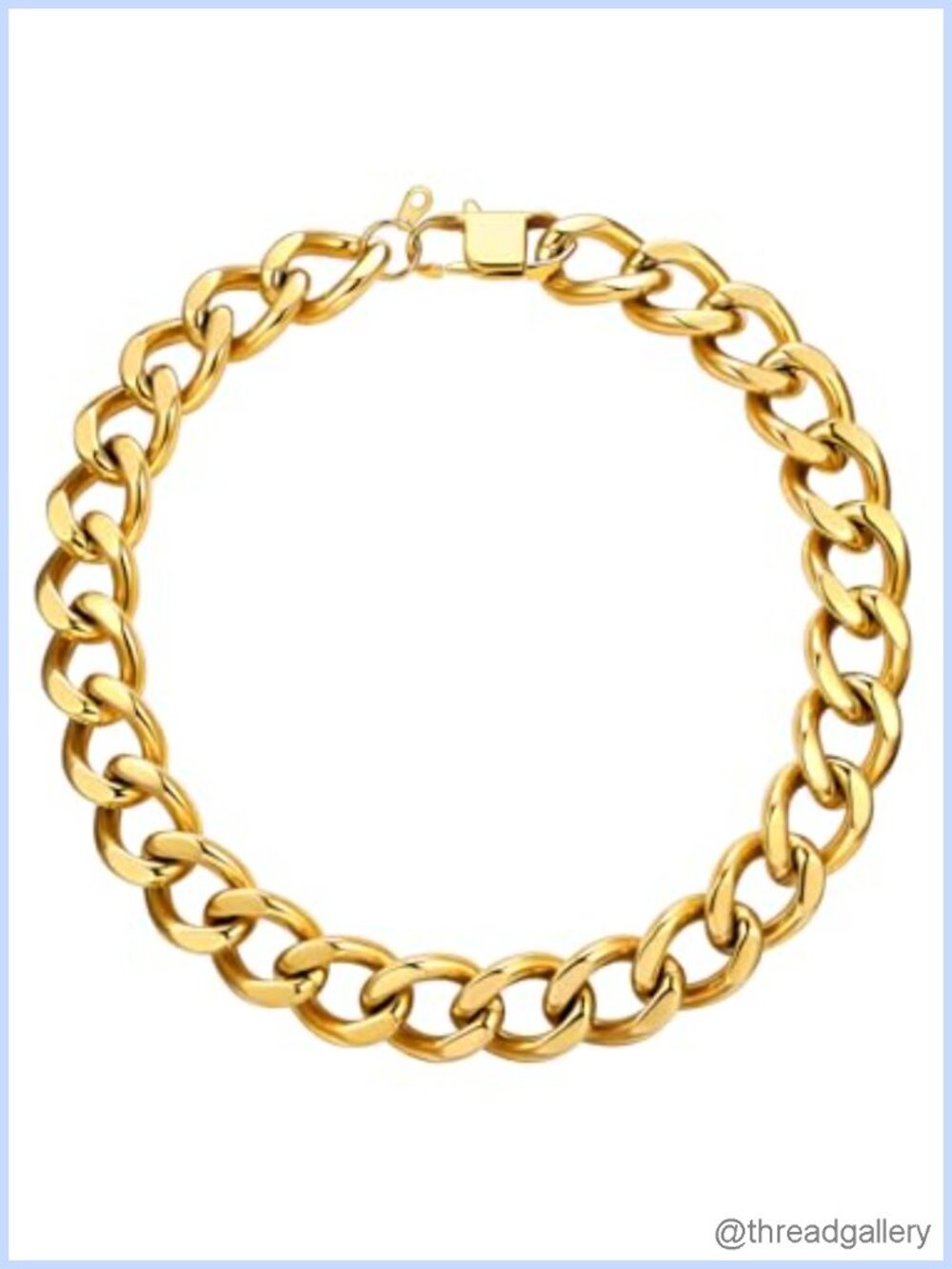 Cuban Link Chain Necklace Stainless Steel 20mm Gold Plated 18in
